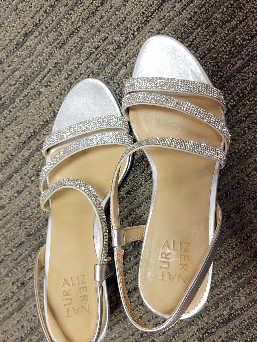 Naturalizer Silver Rhinestone Slingback Heels - Picture 3 of 3